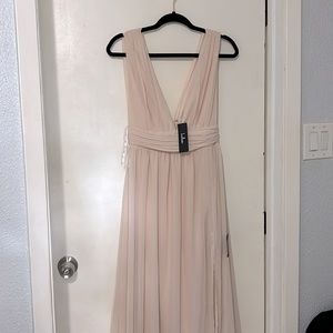 Lulus XS Heavenly Hues Cream Maxi Dress